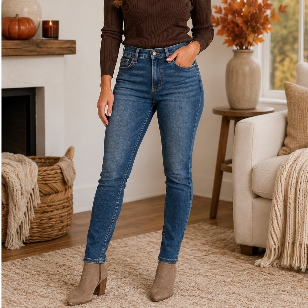 GAP Universal Jegging High Rise Blue Denim Skinny Stretch Minimalist Jeans 25 0R